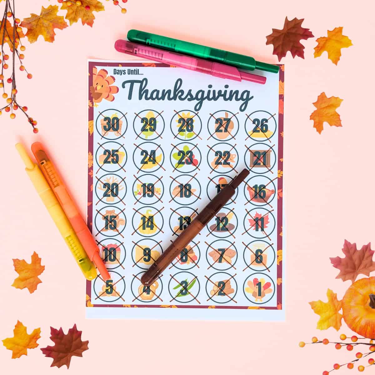 free thanksgiving countdown calendar printable